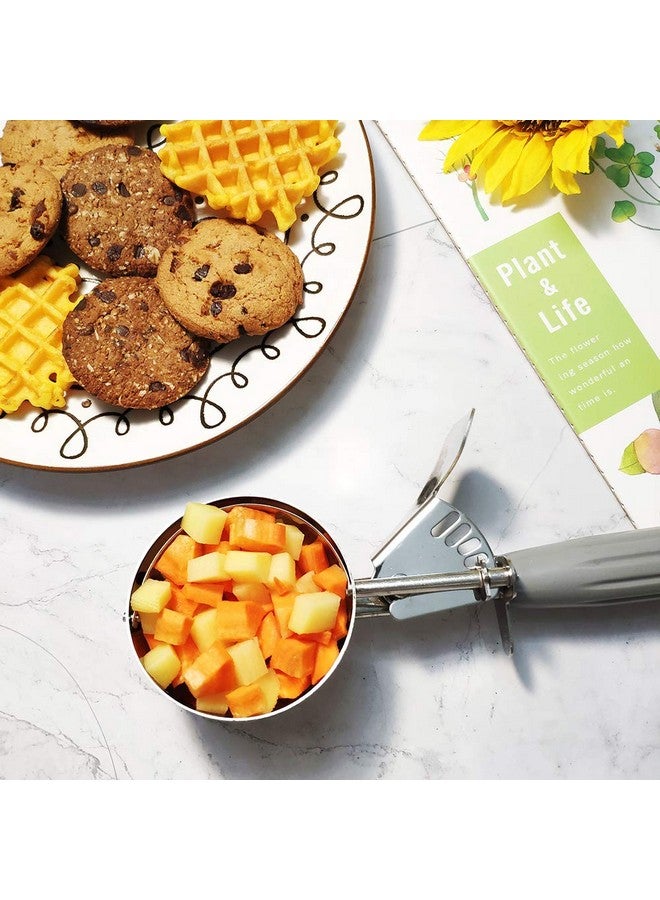 Saebye Portion Scoop - #8 (4 oz) - Disher, Cookie Scoop, Food Scoop, Muffin Scoop - Portion Control - 18/8 Stainless Steel, Grey Handle - Image 5