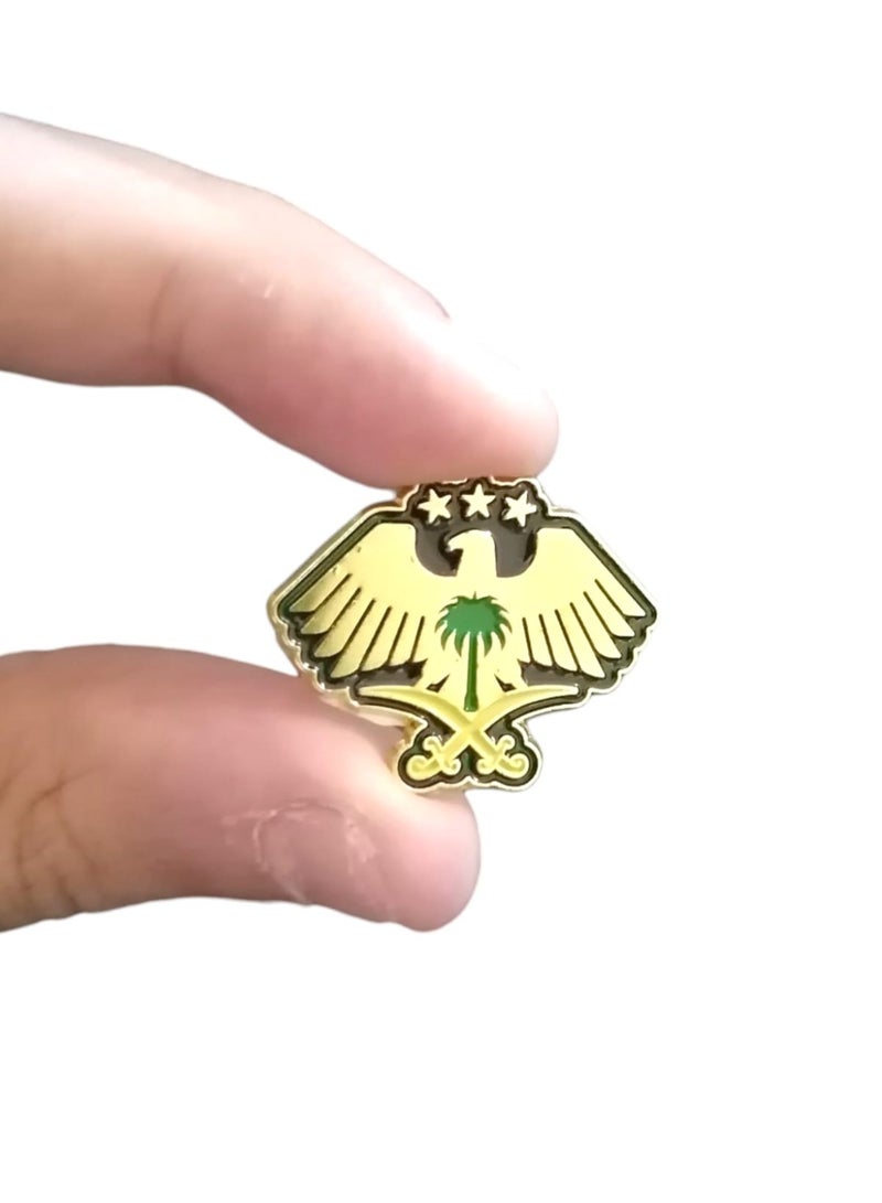 ملصق يجمع بين العقاب الذهبي السوري والرمز السعودي سيفين ونخلة، مناسب لجميع أنواع الهواتف المحمولة. - Image 1