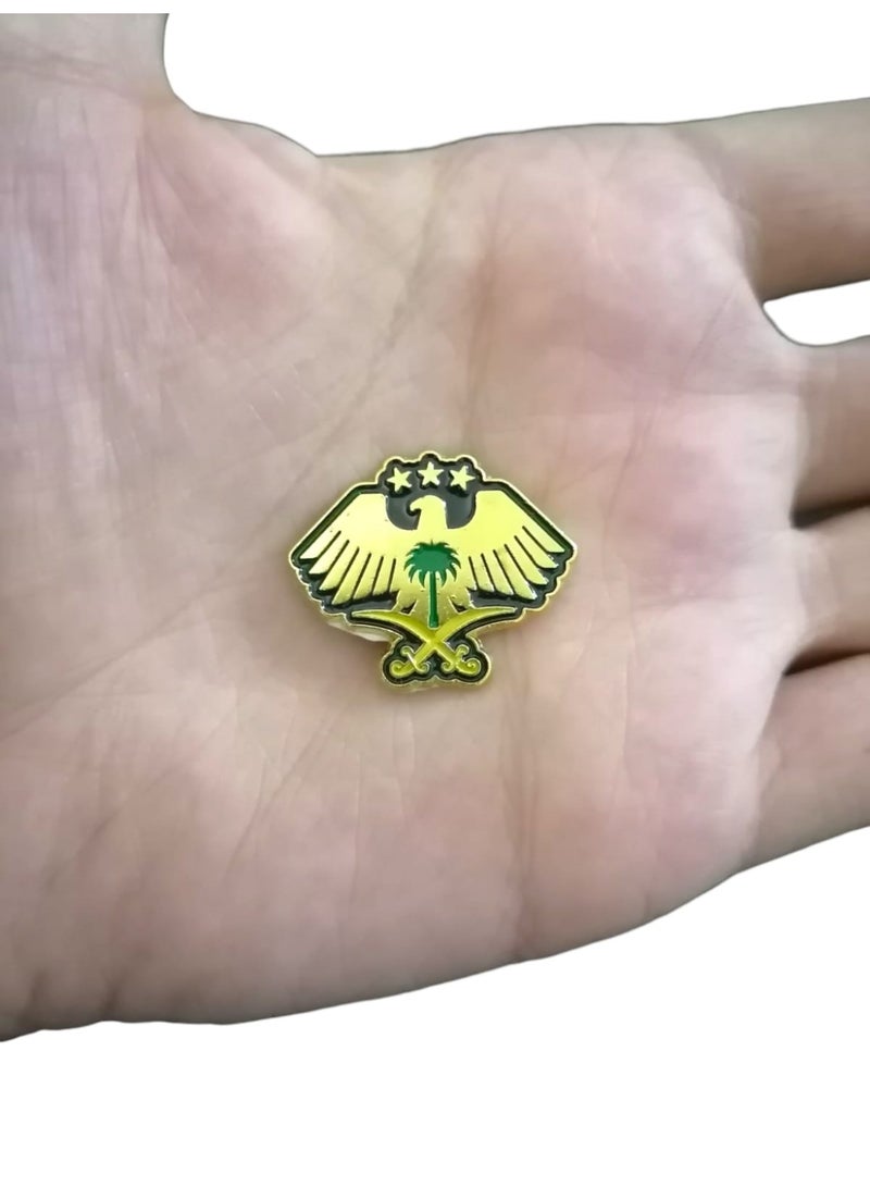 ملصق يجمع بين العقاب الذهبي السوري والرمز السعودي سيفين ونخلة، مناسب لجميع أنواع الهواتف المحمولة. - Image 2