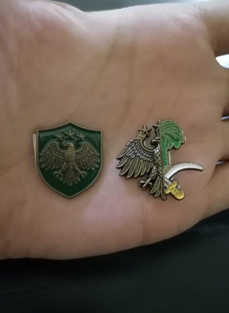 A sticker combining the Syrian golden eagle and the Saudi symbol of two swords and a palm tree, suitable for all types of mobile phones. - Image 2