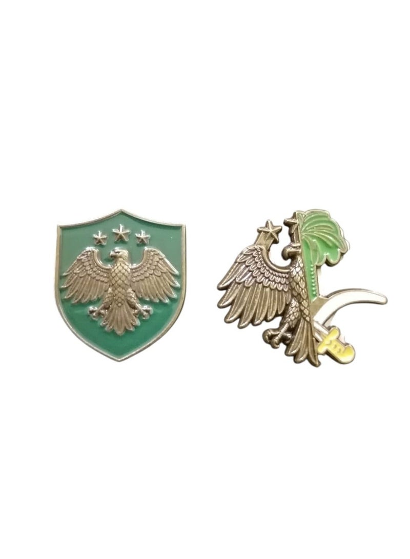 A sticker combining the Syrian golden eagle and the Saudi symbol of two swords and a palm tree, suitable for all types of mobile phones. - Image 1