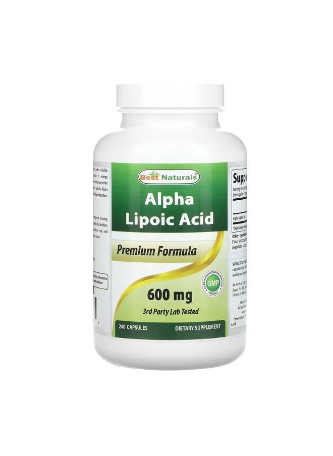Best Naturals Alpha Lipoic Acid 600 mg 240 Capsules  - Image 1