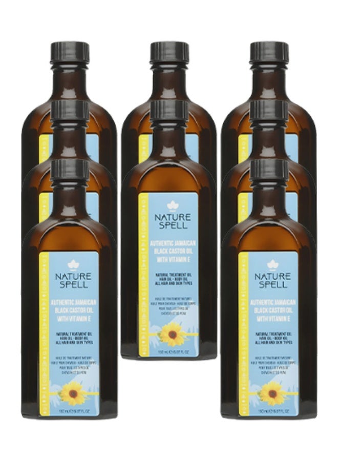 Nature Spell 8 Pieces Jamaican Black Castor Oil For Hair And Skin With Vitamin E 150ml - Image 1