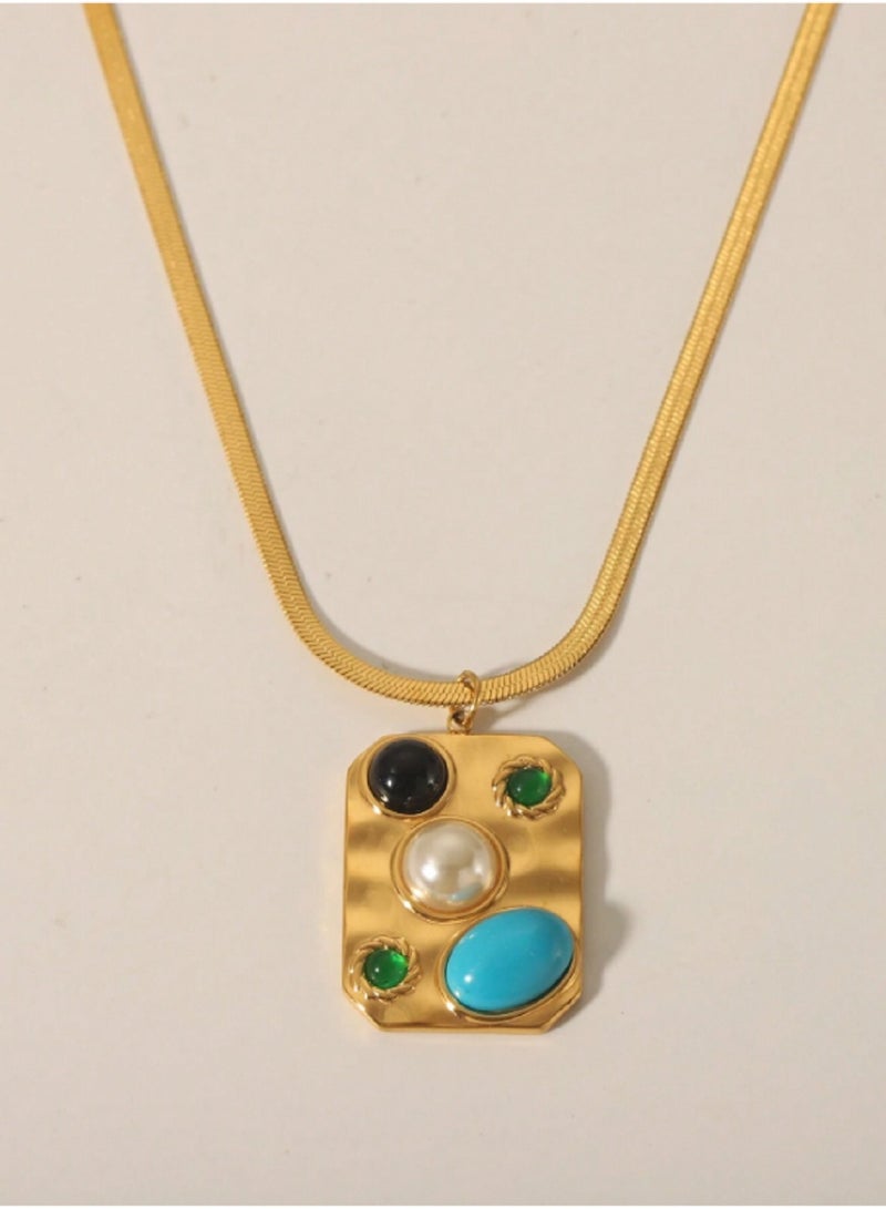 ورد مانيكان قلادة من الفولاذ المقاوم للصدأ،للنساء، فاخرة، قلادة عصرية بسيطة، إكسسوارات هدايا نسائية - Image 2