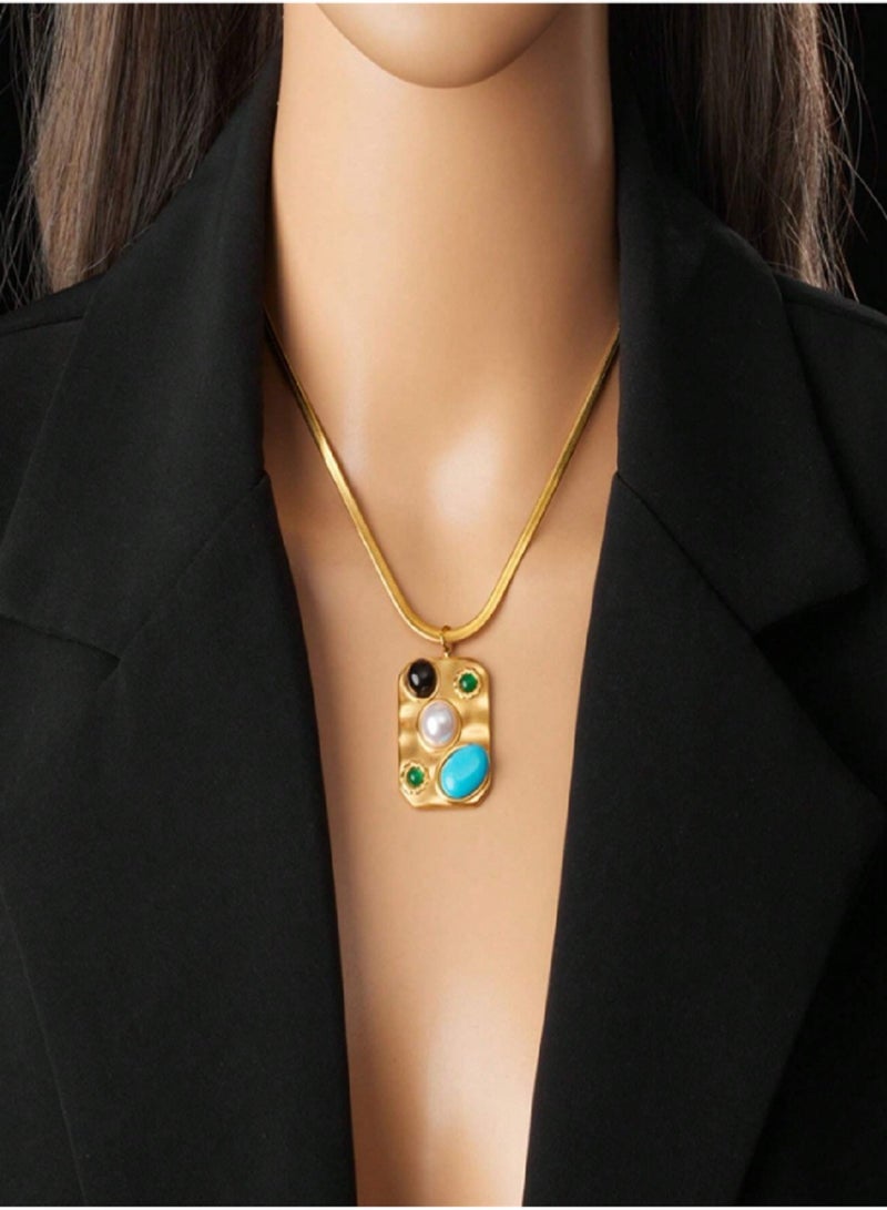 ورد مانيكان قلادة من الفولاذ المقاوم للصدأ،للنساء، فاخرة، قلادة عصرية بسيطة، إكسسوارات هدايا نسائية - Image 5