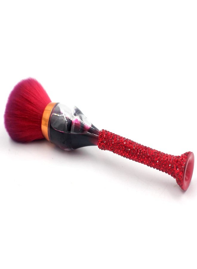 Bestbling Bling Bling Rhinestones Wine Glass Shaped Foundation Makeup Brush with Soft Fiber Bristles and Long Handle for Makeup Application (Red) - Image 2