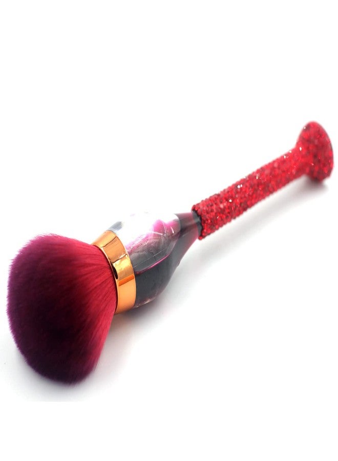Bestbling Bling Bling Rhinestones Wine Glass Shaped Foundation Makeup Brush with Soft Fiber Bristles and Long Handle for Makeup Application (Red) - Image 5