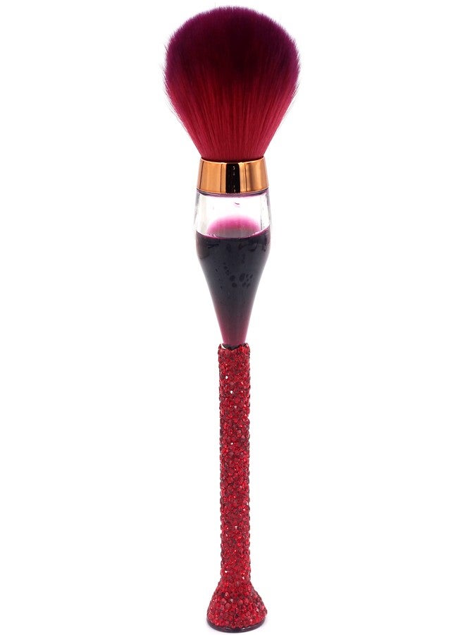 Bestbling Bling Bling Rhinestones Wine Glass Shaped Foundation Makeup Brush with Soft Fiber Bristles and Long Handle for Makeup Application (Red) - Image 1