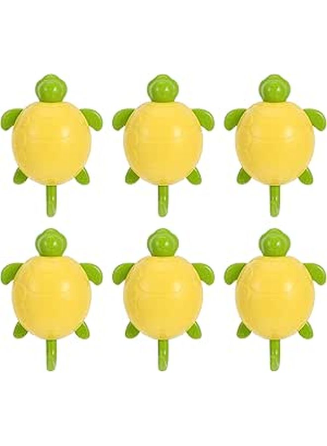 6Pcs Adhesive Turtle Wall Hooks With No Trace Sticky Backing For Bathroom Nursery - Image 1