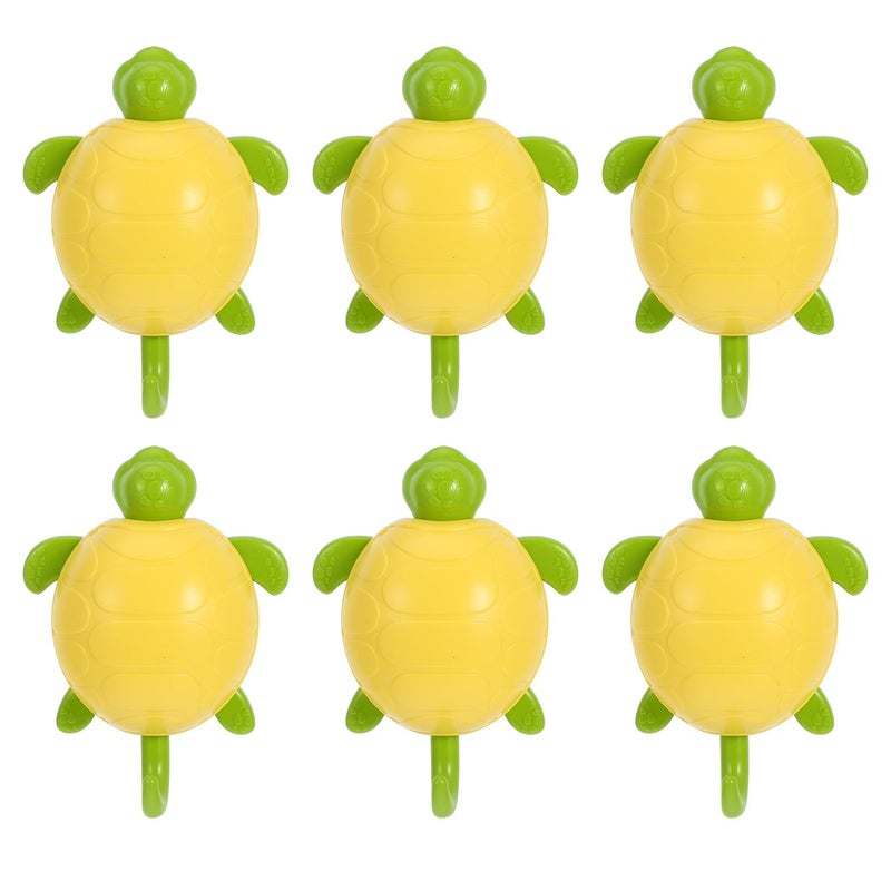 6Pcs Adhesive Turtle Wall Hooks With No Trace Sticky Backing For Bathroom Nursery - Image 2