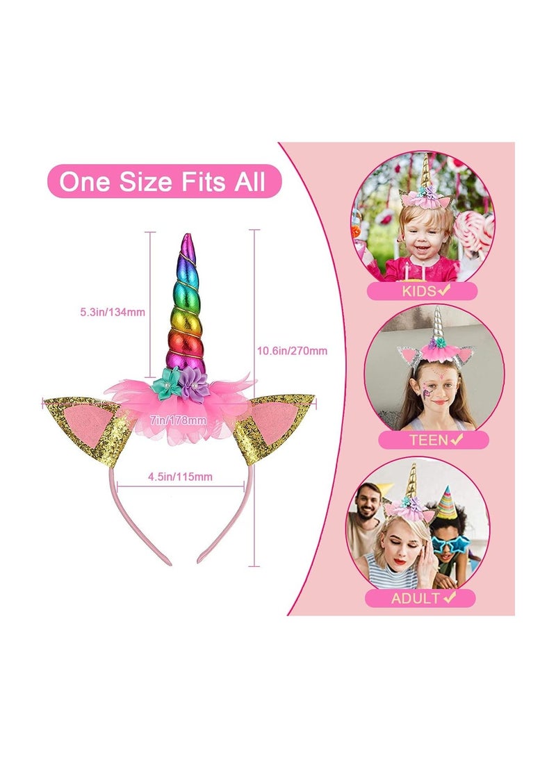 واي آند دي Unicorn Headband Party Supplies (Gold Silver) - Pack of 6 - Image 5