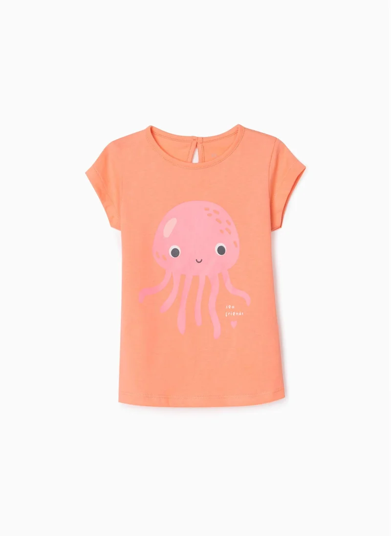 Zippy T-Shirt for Baby Girls 'Sea Friends', Coral