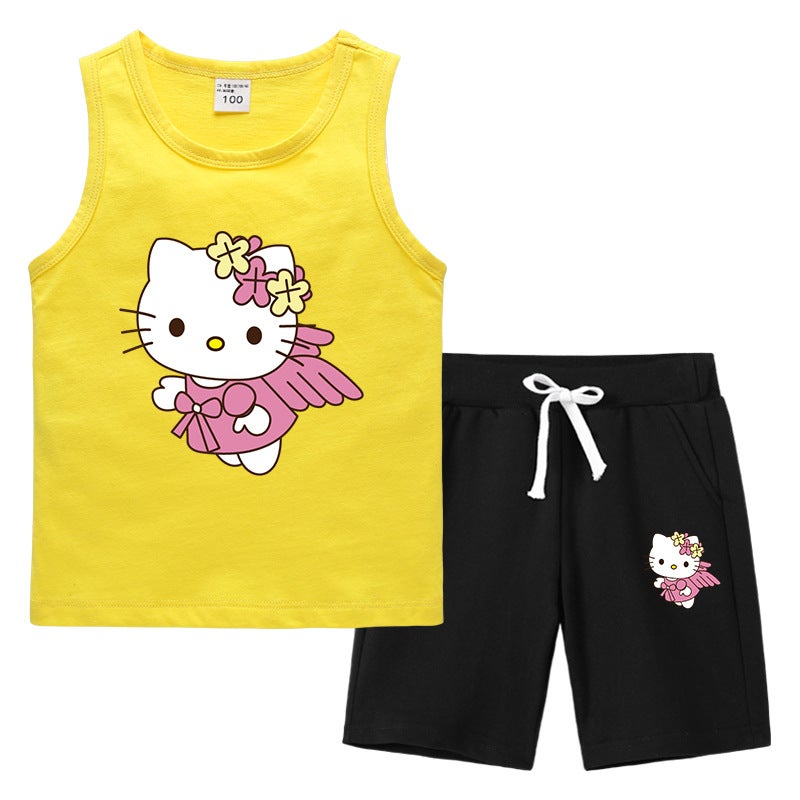 2023 Children'S Summer Vest Pants Sports Casual Base Shirt Outer Wear Thin Sleeveless Two-Piece Suit For Small And Medium-Sized Children - Image 4