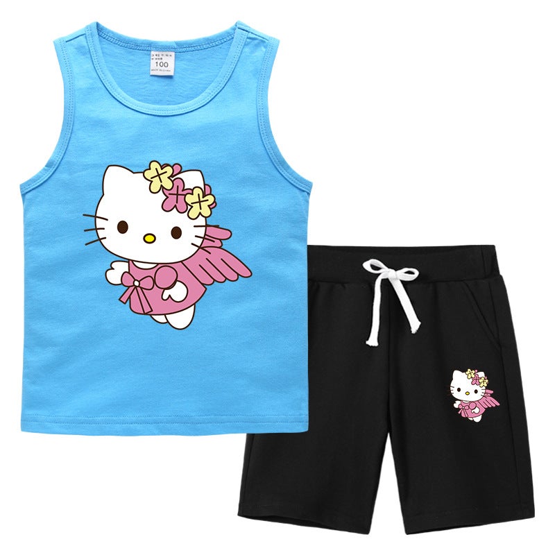 2023 Children'S Summer Vest Pants Sports Casual Base Shirt Outer Wear Thin Sleeveless Two-Piece Suit For Small And Medium-Sized Children - Image 5