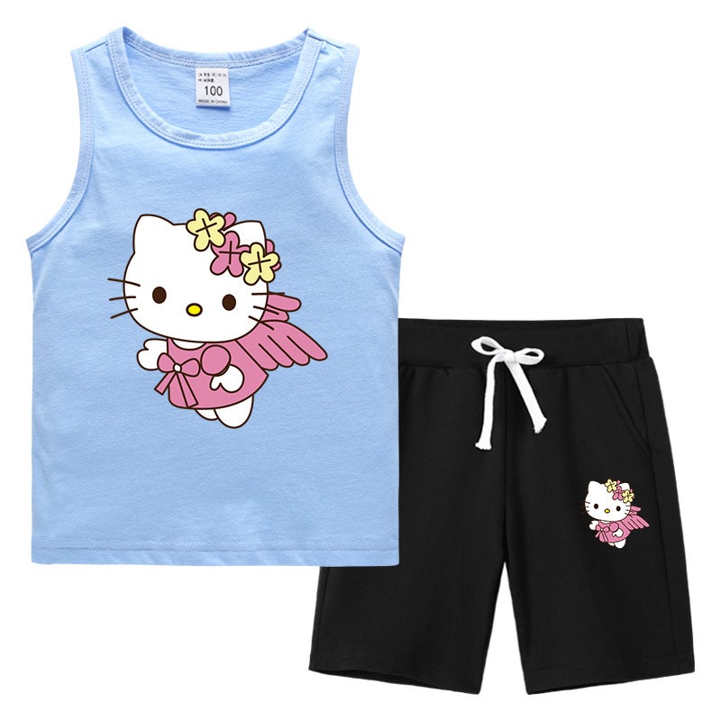 2023 Children'S Summer Vest Pants Sports Casual Base Shirt Outer Wear Thin Sleeveless Two-Piece Suit For Small And Medium-Sized Children - Image 3