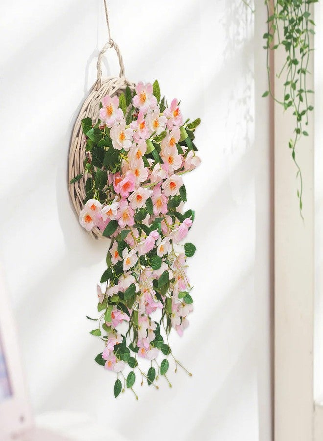 OrgMemory 2Pcs Hanging Cherry Blossom, Fake Flowers Hanging, Silk Flowers, Pink Flower Vines for Wall Home Room Garden Wedding Centerpieces Decoration Indoor Outdoor Decoration - Image 3