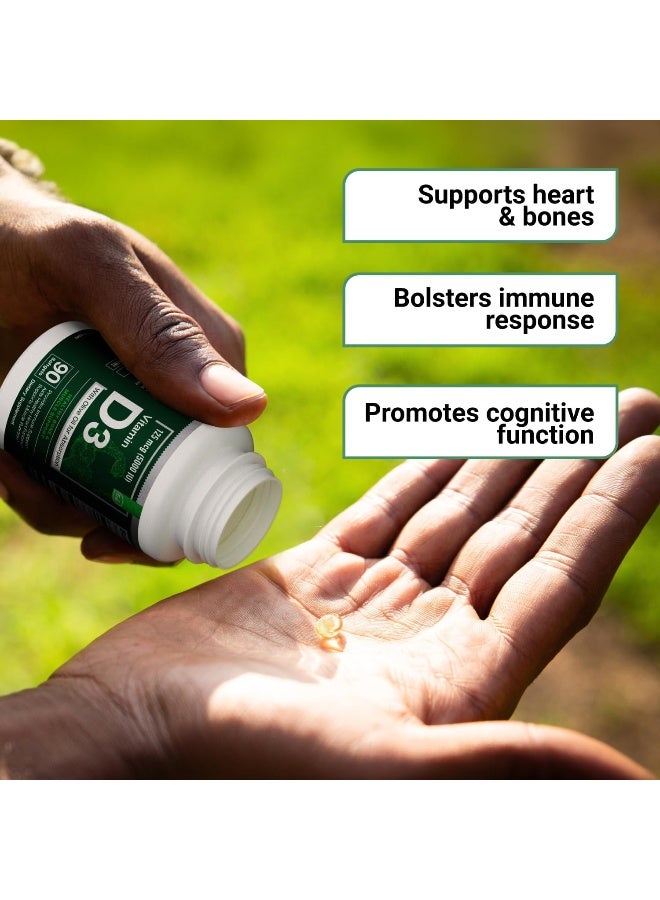 Essential Elements Vitamin D3 Softgels 5000 IU with Olive Oil for Adults - Image 3