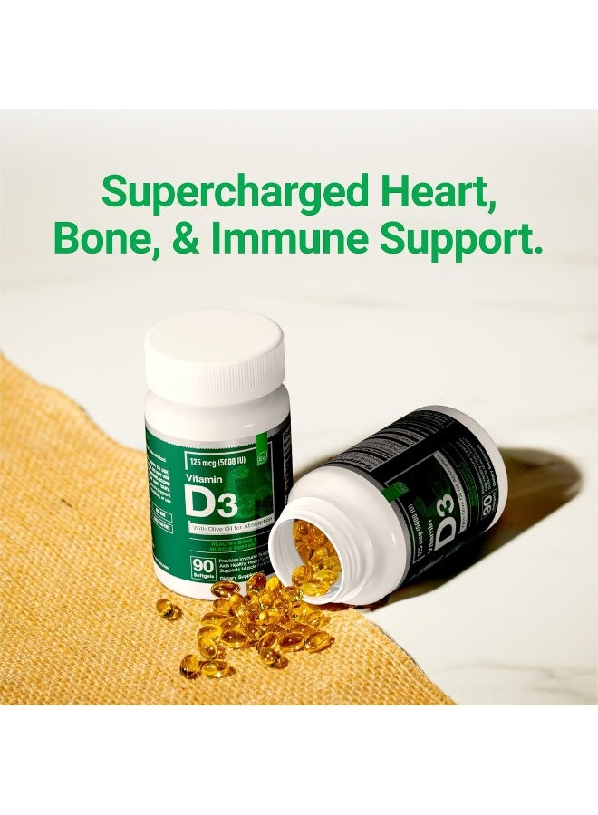 Essential Elements Vitamin D3 Softgels 5000 IU with Olive Oil for Adults - Image 4