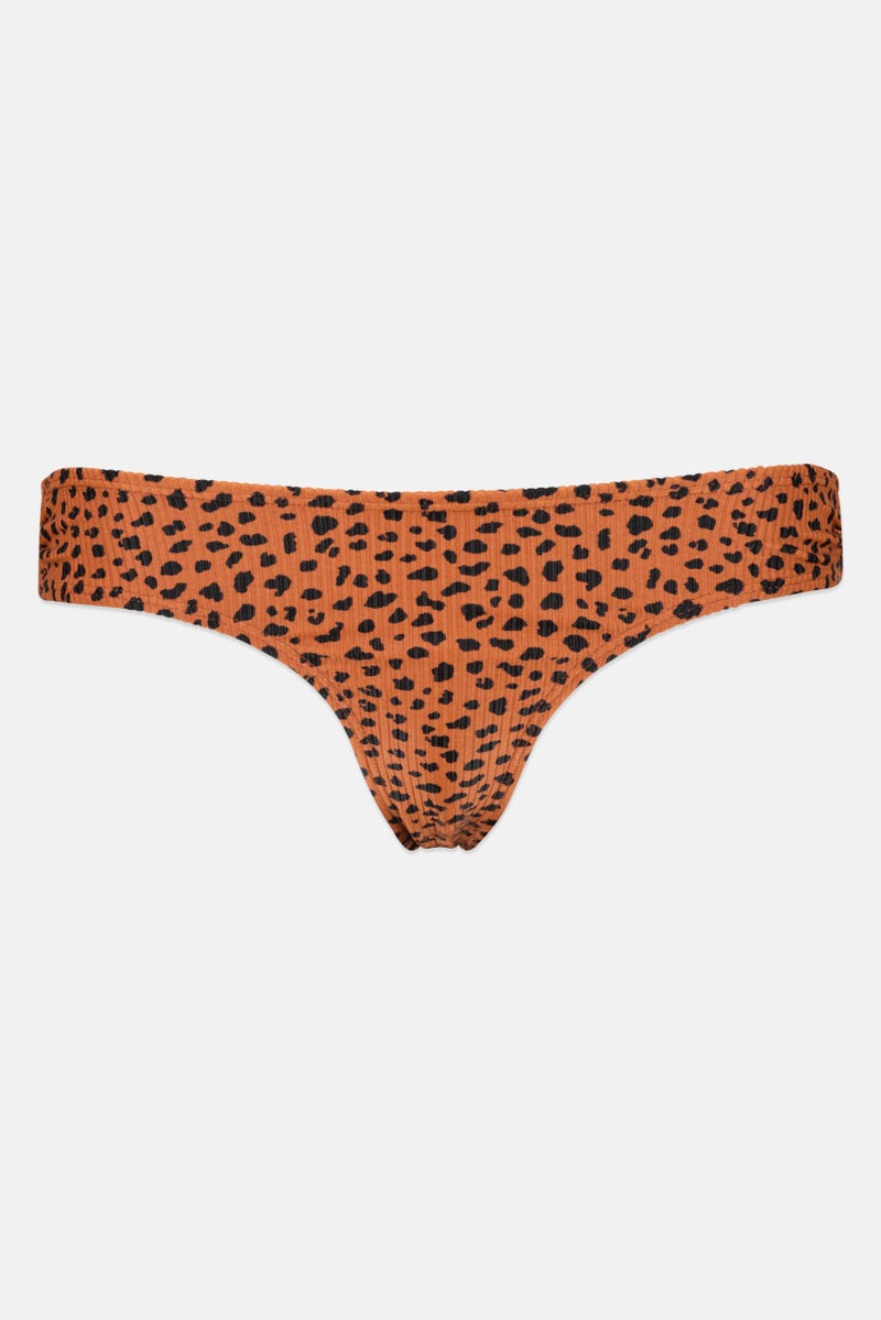VERO MODA Women Animal Print Pull On Bikini Bottom, Brown  - Image 1