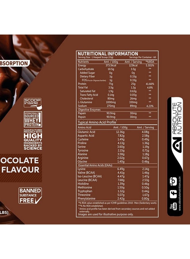ABSOLUTE NUTRITION Whey Protein Powder Premium Whey Blend Health Supplement - 2 Kg (Chocolate) - Image 4