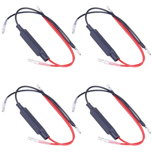Kinstecks Motorcycle Resistor 4PCS 12V Motorbike Turn Signal Indicator Resistor Adaptor Flash Fix Error LED for Motorcycle Motorbike-10Ohm Black Red - Image 5