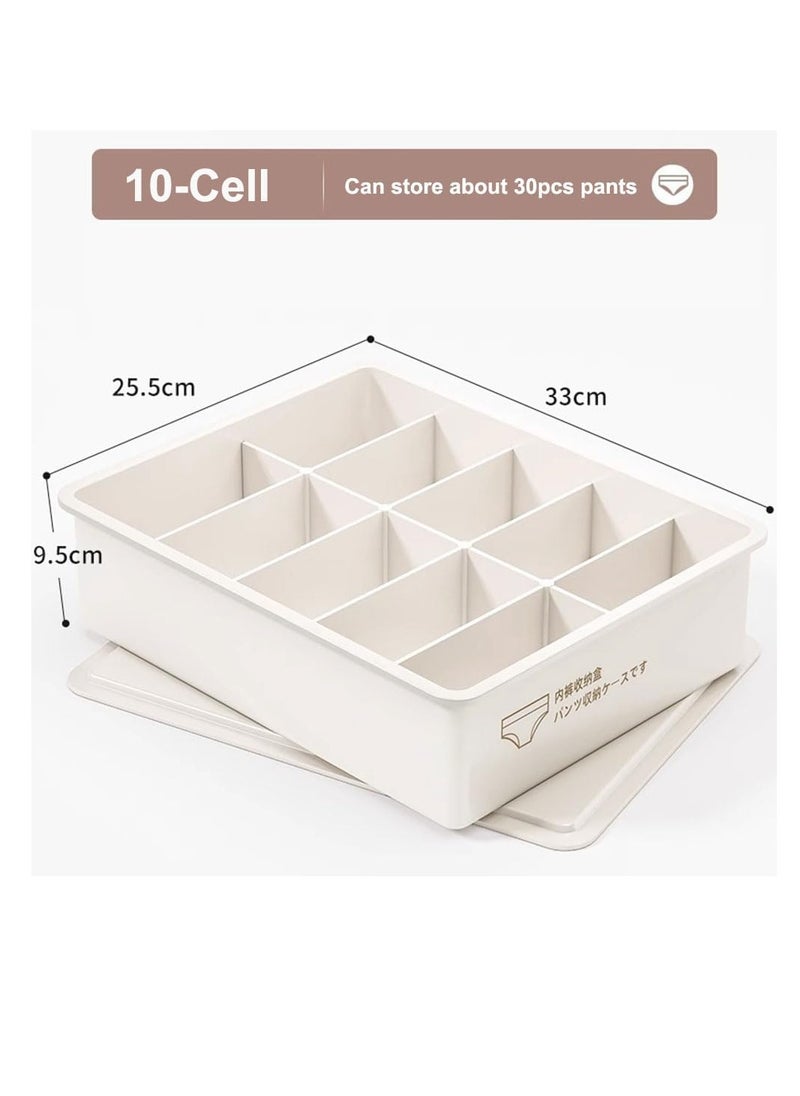 Generic Plastic Underwear Organizer, Stackable Underwear Storage Box with Dustproof Lid for Closet Wardrobe, Socks Pants Bra Dispenser for Bedroom Cabinet, Drawer Dividers for Scarves Ties Cables (For Sock)  - Image 2