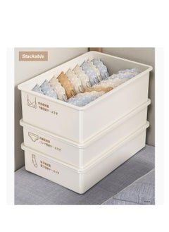 Generic Plastic Underwear Organizer, Stackable Underwear Storage Box with Dustproof Lid for Closet Wardrobe, Socks Pants Bra Dispenser for Bedroom Cabinet, Drawer Dividers for Scarves Ties Cables (For Sock)  - Image 4