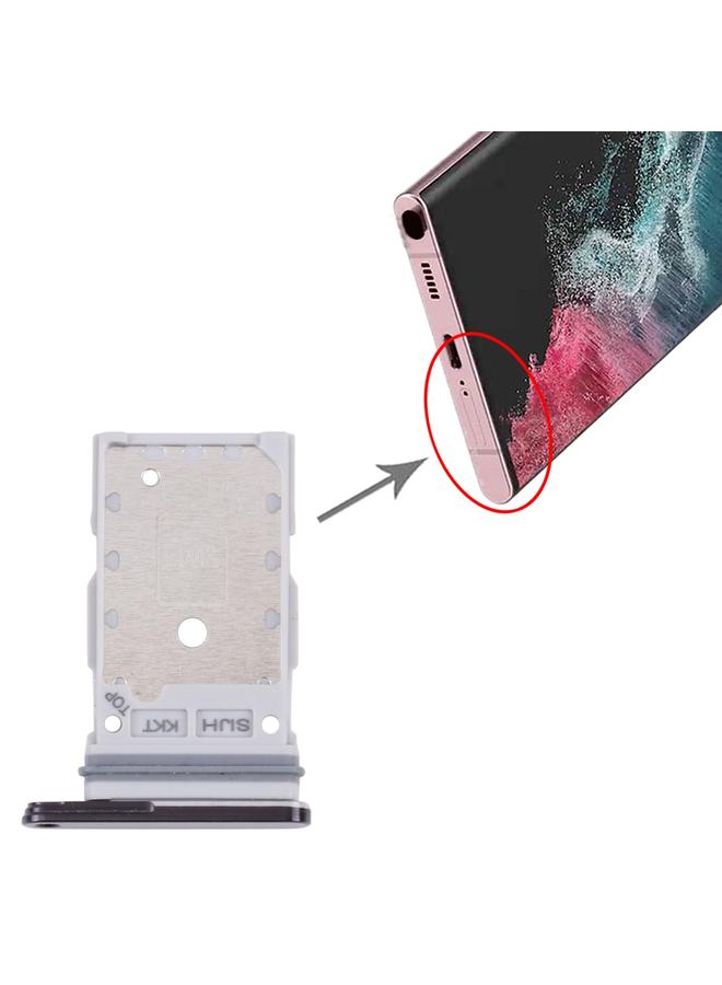 erorex For Samsung Galaxy S22 Ultra 5G SM-S908B Original SIM Card Tray + SIM Card Tray (Black) - Image 4