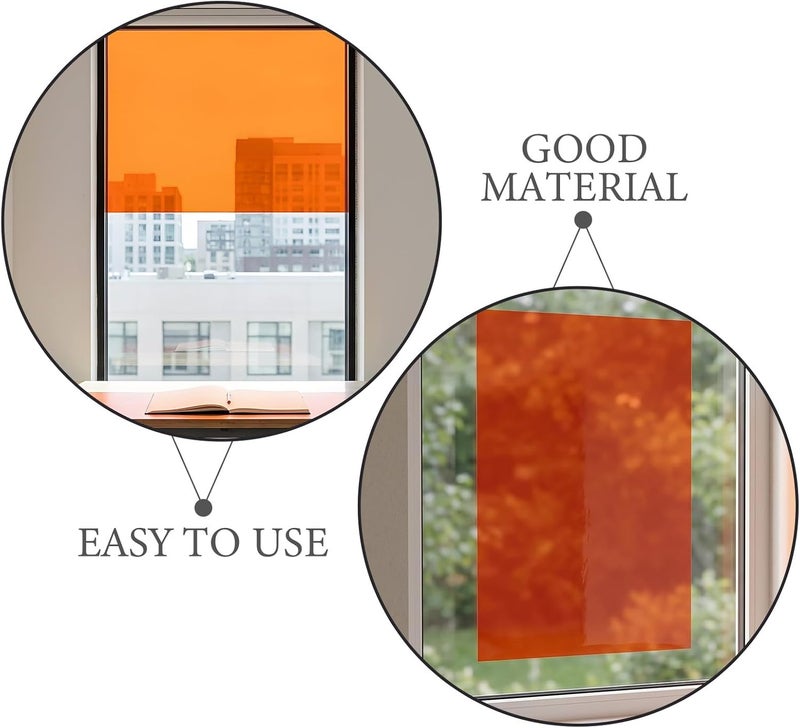 Solid Color Filter: Static Cling Window Tinting Film - Colored Lighting Gel Sheets for Photography Stage DIY Party & Festival Decor (Orange) - Image 3