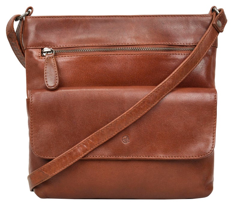 ANTONIO VALERIA Piper Washed Redwood Leather Crossbody Bag - Image 1