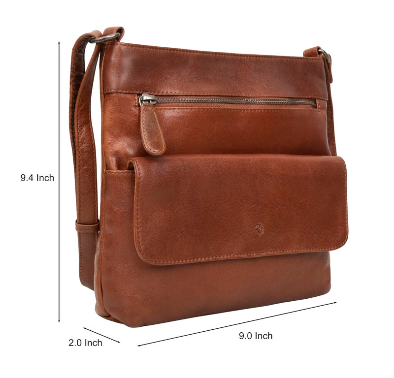 ANTONIO VALERIA Piper Washed Redwood Leather Crossbody Bag - Image 2