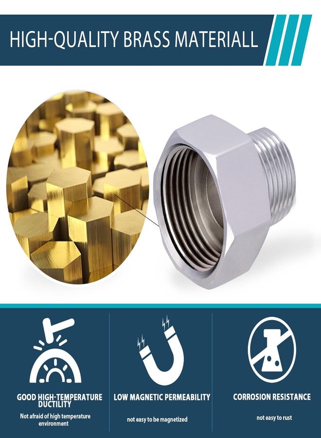 worldwhere Garden Hose Adapter, 3/4" GHT Female x 1/2" NPT Male Connector,GHT to NPT Adapter Brass Garden Hose to Pipe Fittings Connect (Pack of 2) - Image 4