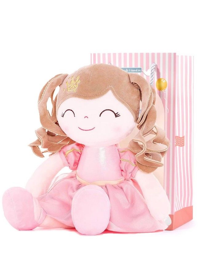 Gloveleya Dolls Baby Girl Gifts Soft Plush Doll Pink Crown Princess 14" - Image 1
