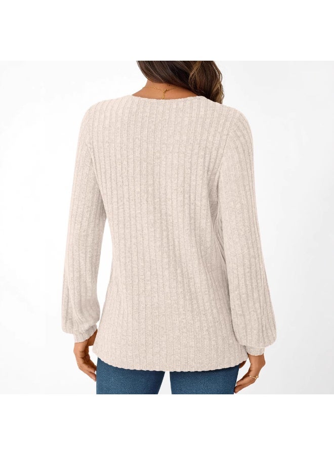 general Women Long Sleeve Shirts Fall V Neck Work Tops 2026 Fashion Tunic Sweaters Dressy Casual Winter Blouse Trendy Outfits - Image 2