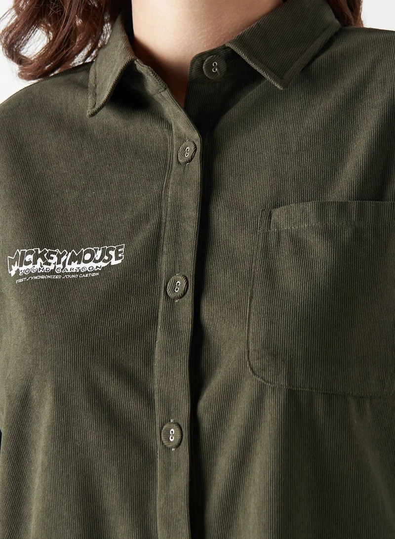 SP Characters Mickey Mouse Prints Button Down Shirt