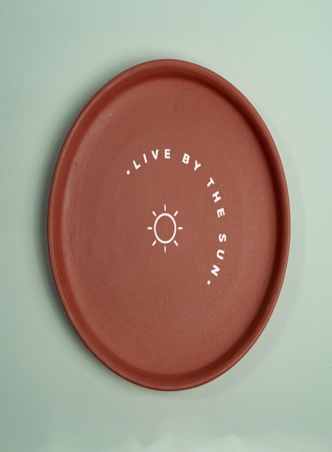 Almiro Tree Terracotta Wall Plate Illustration Of Sun And Moon, Pack of 2 | Wall Decoration Items for Living Room, Bedroom, Office | Wall Decor | Gift Items, 20 cm - Image 3