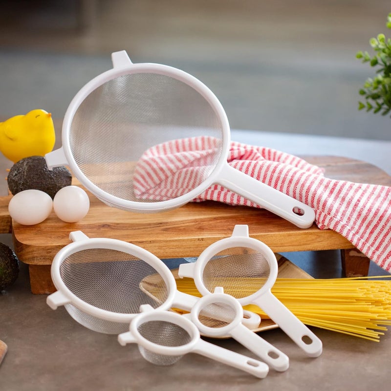 Chef Craft 1-Piece 4-Inch Stainless Steel Mesh Strainer in White - Image 3