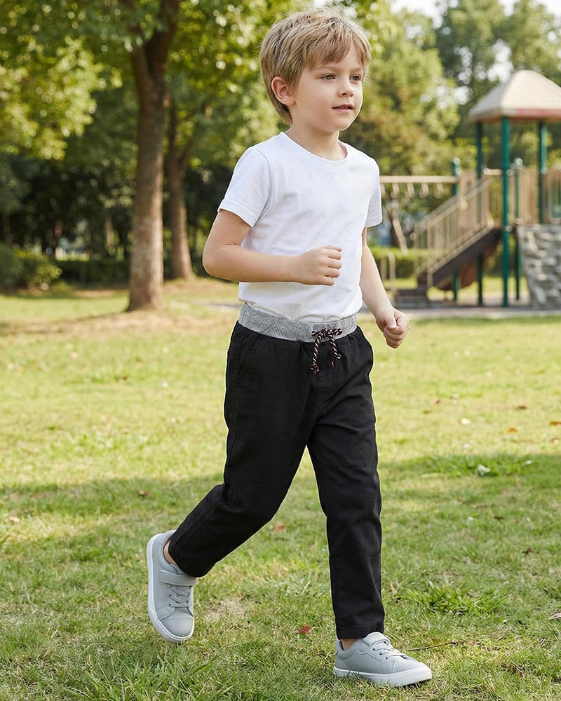 Bumeex Boy's Kid's Pants Clothes,Khaki Black Spring Fall Winter Trousers Bottom Outfits 6-7years - Image 3
