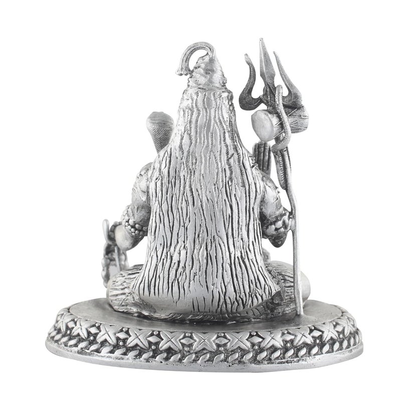 PRD CARATCAFE Lord Shiva God Idol Silver 925 Statue for Puja Temple Home Decor Net Weight 3842 GMS Silver Shiv Shankar Chandi Murti - Image 4