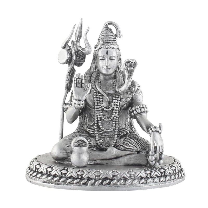PRD CARATCAFE Lord Shiva God Idol Silver 925 Statue for Puja Temple Home Decor Net Weight 3842 GMS Silver Shiv Shankar Chandi Murti - Image 1