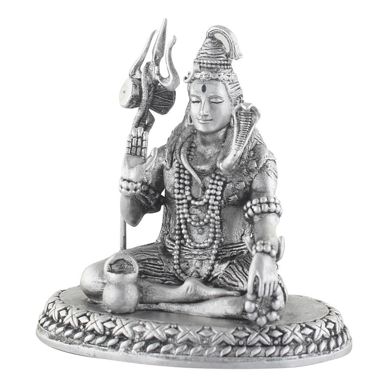 PRD CARATCAFE Lord Shiva God Idol Silver 925 Statue for Puja Temple Home Decor Net Weight 3842 GMS Silver Shiv Shankar Chandi Murti - Image 2