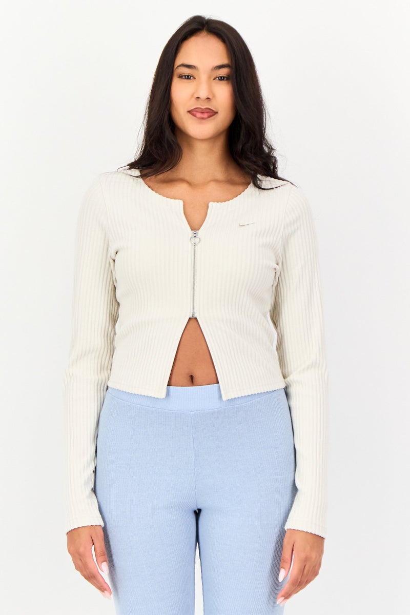 Nike Women Sportswear Fit Long Sleeve Outdoor Cardigan, Light Grey - Image 1