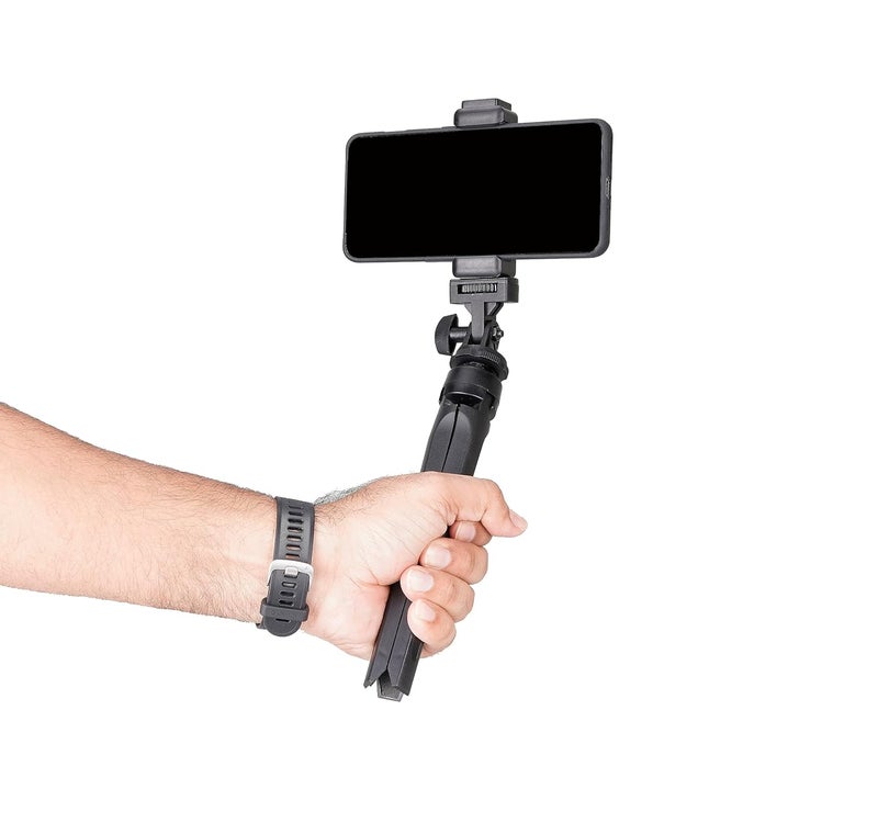 OSAKA ® MT-7 Mini Smartphone Mobile Tripod with Cold Shoe Lightweight Portable Vlog Travel Selfie Stick Handle Grip Desktop Webcam Tripod for Action Camera - Image 4