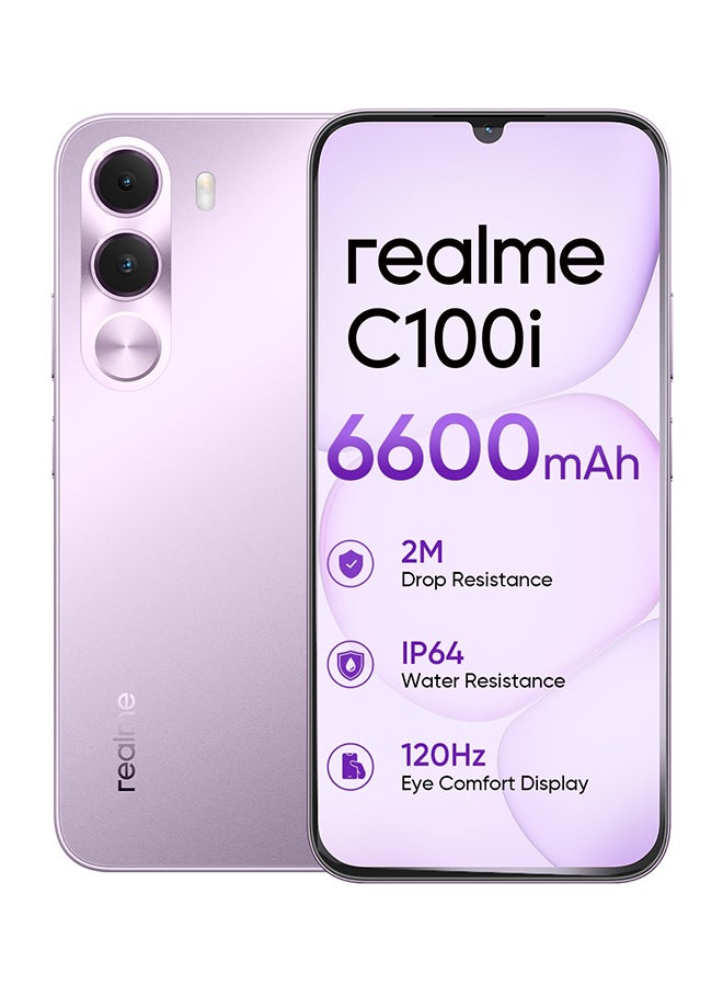 realme C100i 4G Dual SIM Dawn Purple 4GB RAM 128GB - Middle East Version - Image 1