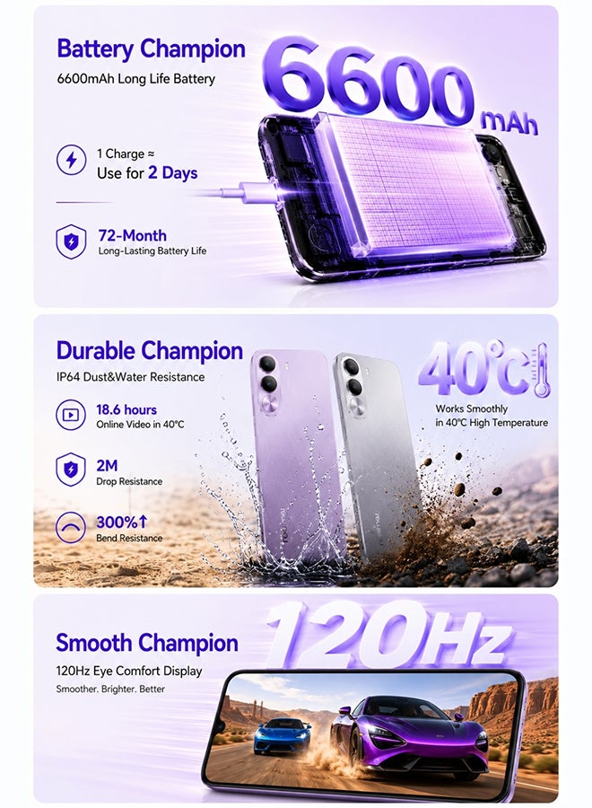 realme C100i 4G Dual SIM Dawn Purple 4GB RAM 128GB - Middle East Version - Image 3