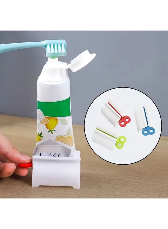 Red PP Manual Toothpaste Tube Squeezer Dispenser for Face Wash Cosmetic Home RV Bathroom - Image 2