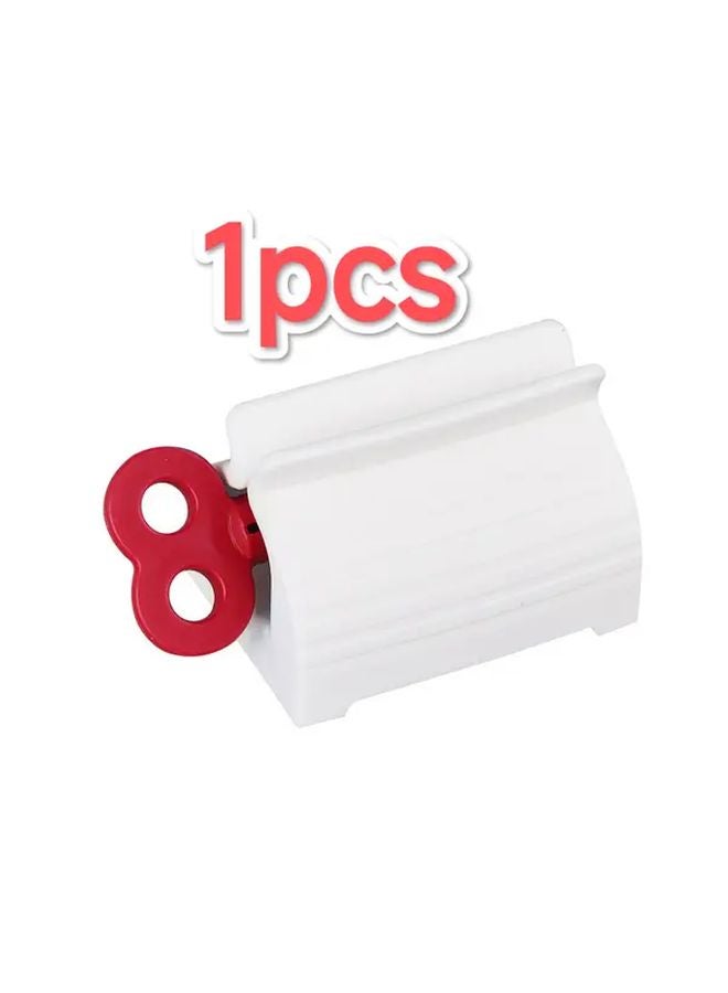 Red PP Manual Toothpaste Tube Squeezer Dispenser for Face Wash Cosmetic Home RV Bathroom - Image 1