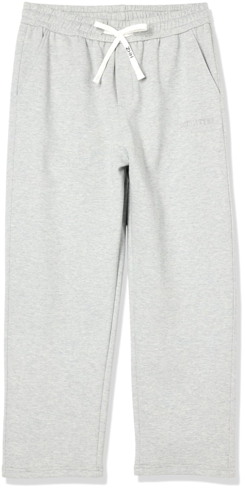 HHZ Men's Cotton Casual Loose Fit Sweatpants Yoga Baggy Sweats Open Bottom Sweatpants Lounge Jogging Gym Workout Pants Wide Leg Sweatpant(Y001Light Grey,38) - Image 4