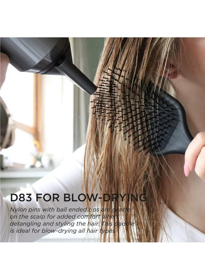 دنمان فرشاة شعر كبيرة مبطنة بمجداف من دينمان (سوداء) لتجفيف الشعر وفك تشابكه - تصفيف مريح، فرد وتنعيم - للنساء والرجال، D83 - Image 4