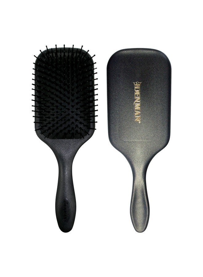 دنمان فرشاة شعر كبيرة مبطنة بمجداف من دينمان (سوداء) لتجفيف الشعر وفك تشابكه - تصفيف مريح، فرد وتنعيم - للنساء والرجال، D83 - Image 1